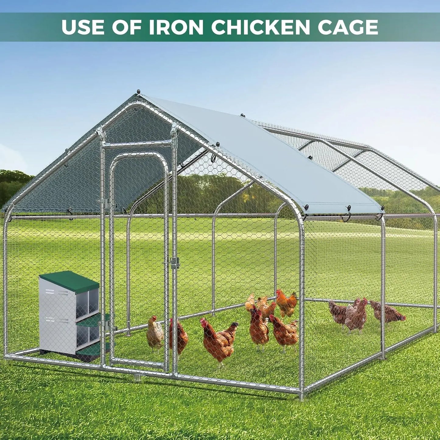 TWISTER.CK Metal Chicken Nesting Box With Automatic Egg Tray