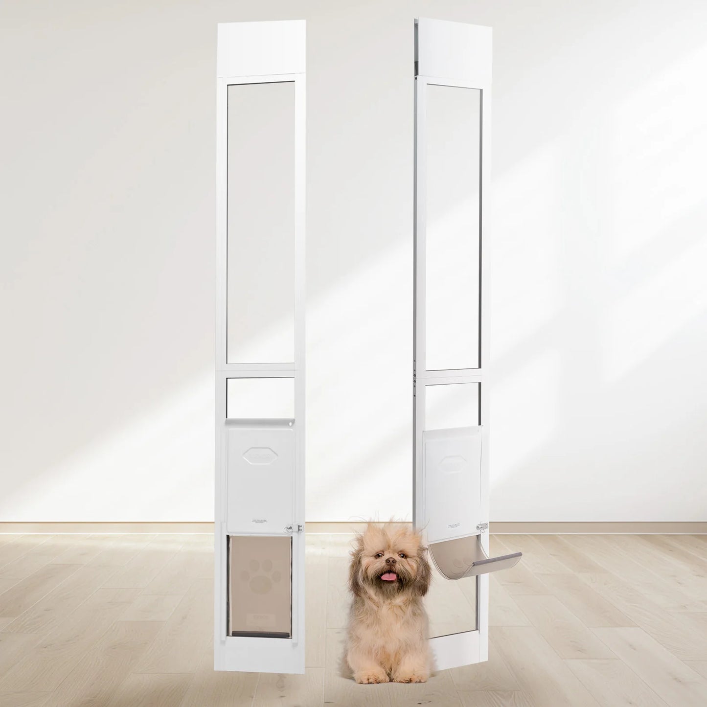 Dog Door Sliding Glass Door Adjustable Height Aluminum Frame