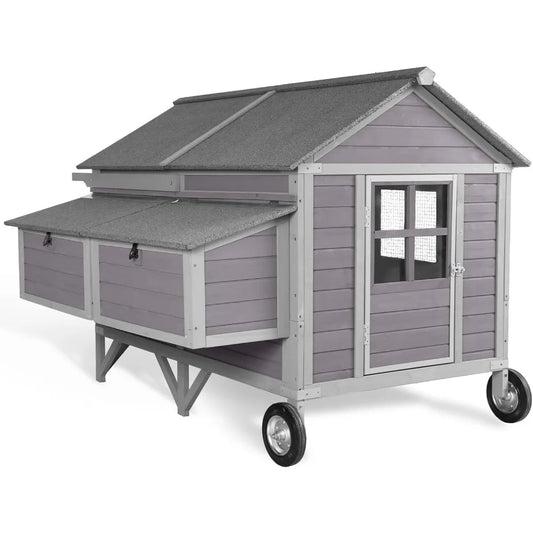 Chicken Coop Mobile With Large Wheels And Four Nesting Boxes