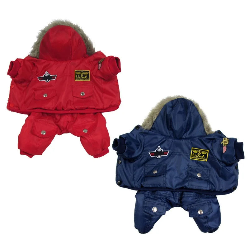 Dog Coat Hooded Winter Jacket 100 Percent Cotton Warm Cozy