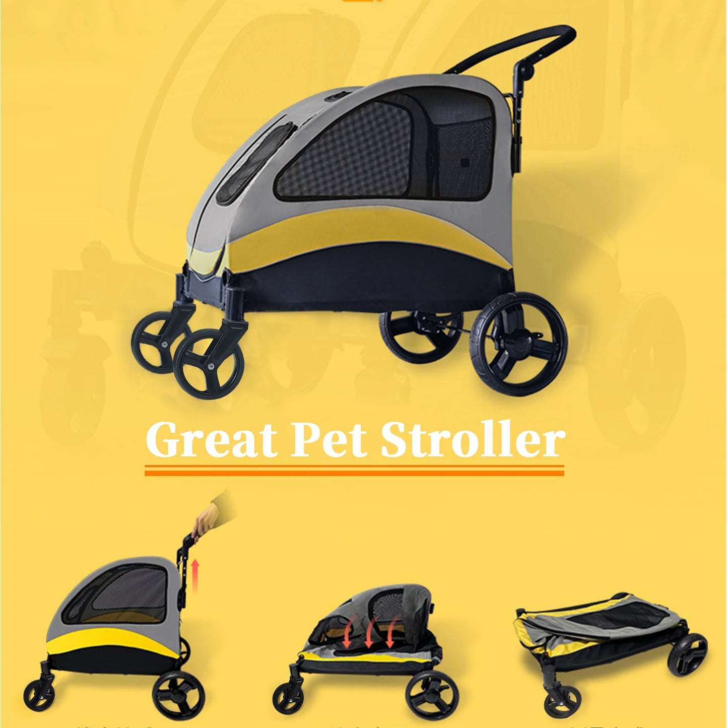 Portable Dog Stroller Foldable Travel Carrier For Pets
