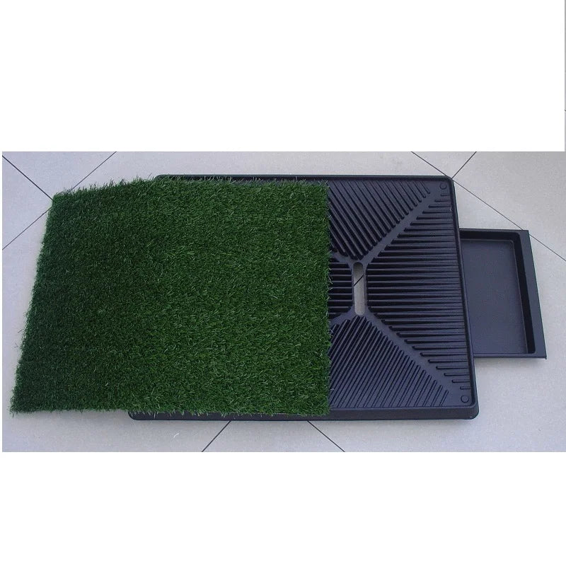NONE Dog Grass Pad With Large Tray Puppy Turf Potty