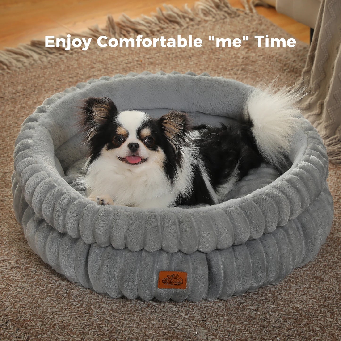 PAWZ Road Dog Bed Washable Round Corduroy Anti Slip Bottom