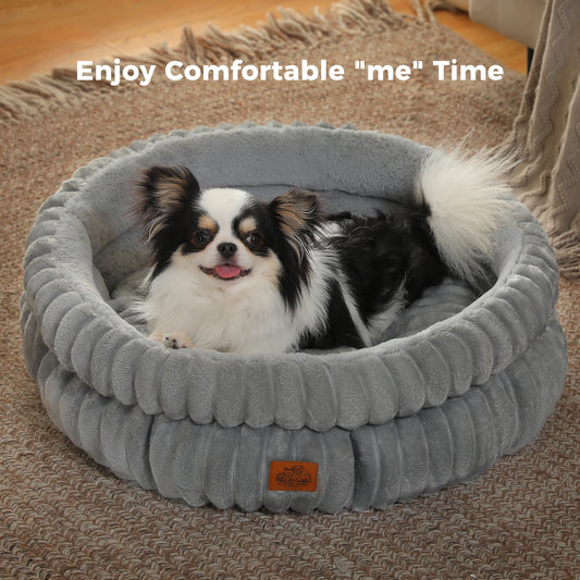 PAWZ Road Dog Bed Washable Round Corduroy Anti Slip Bottom