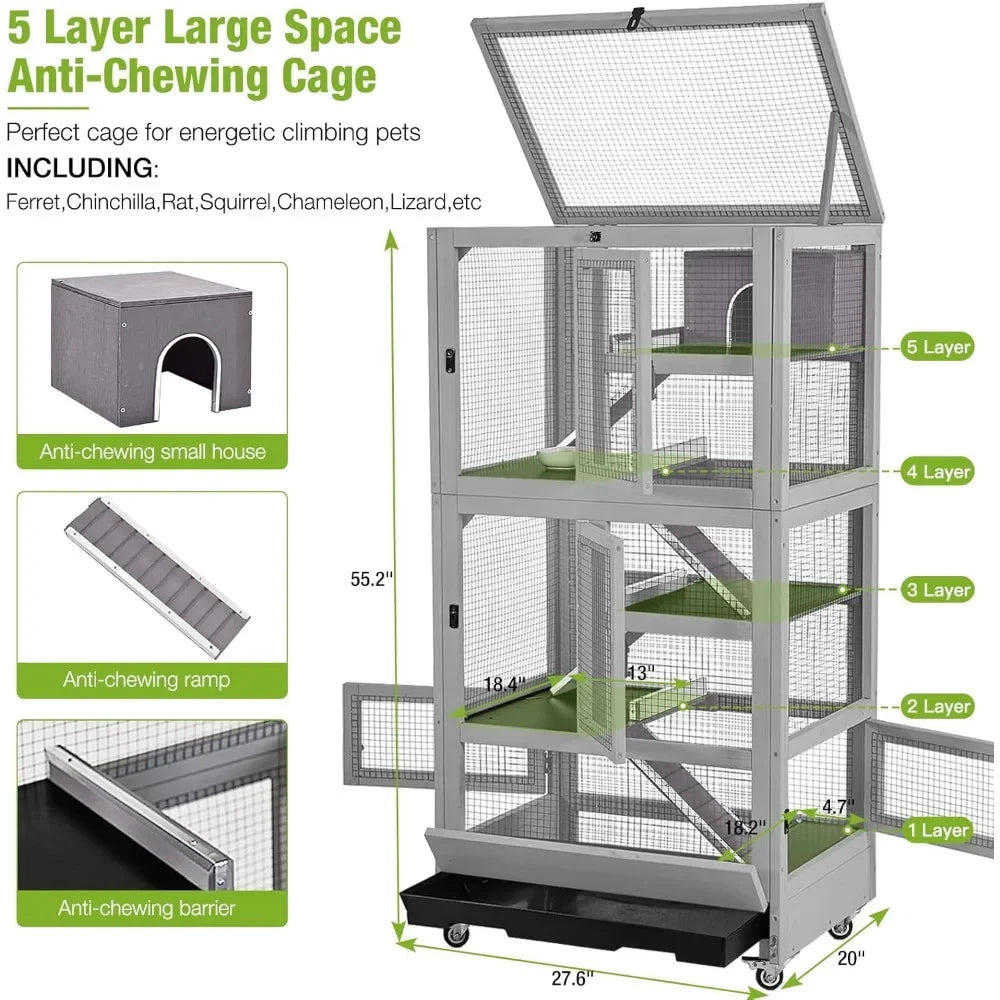 Small Animal Cage Waterproof Indoor Use For Pets Enclosure