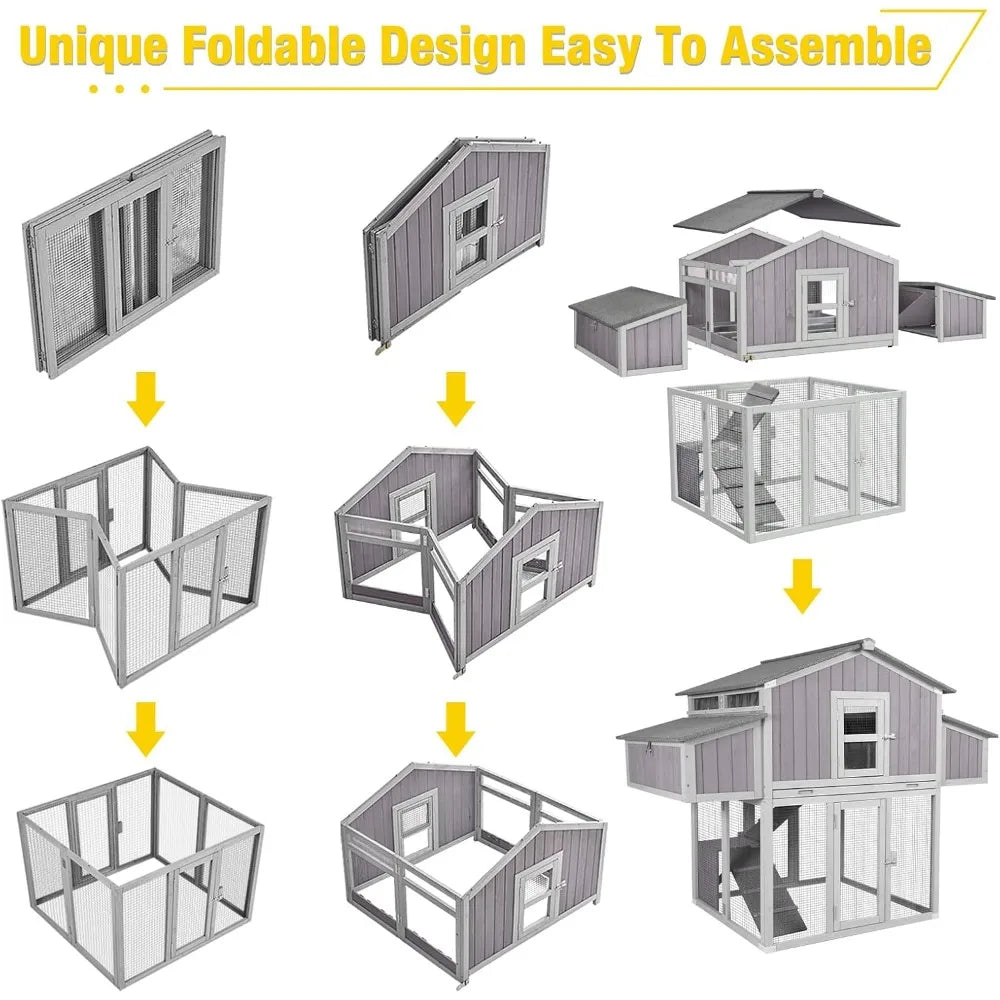 Chicken Coop Foldable Fir Wood Outdoor Nesting Box