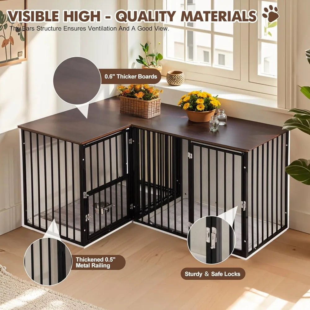 Dog Crate Furniture Heavy Duty Indoor Kennel With Dividers