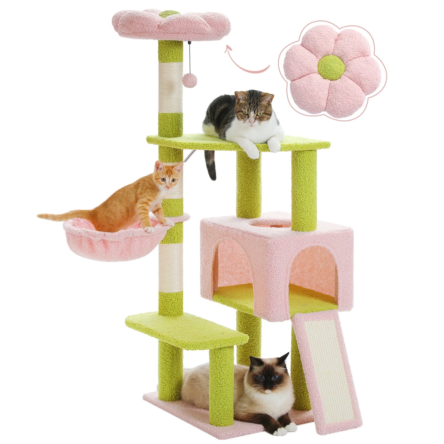 PAWZ Road Flower Cat Tree Multi-Level Sisal Scratching Posts