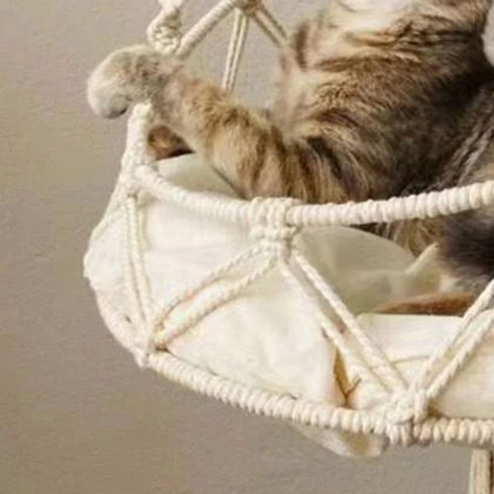 Cat Hammock Hand-Woven Cotton Bohemian Style Hanging Bed