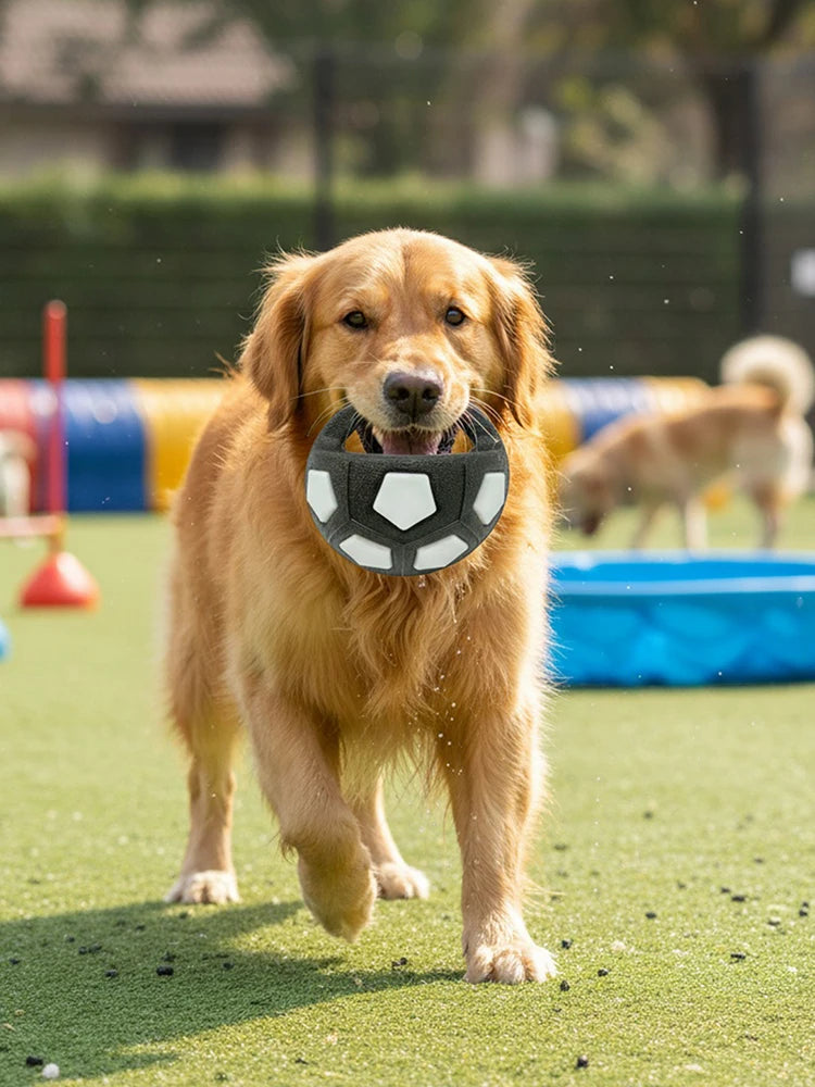 Dog Calming Ball With Handle Football Toy, Squeaky Interactive