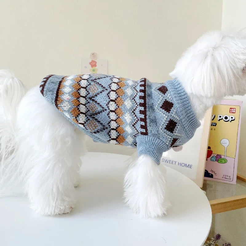 Dog Sweater 100% Cotton Knit Warm Coat Winter Wear