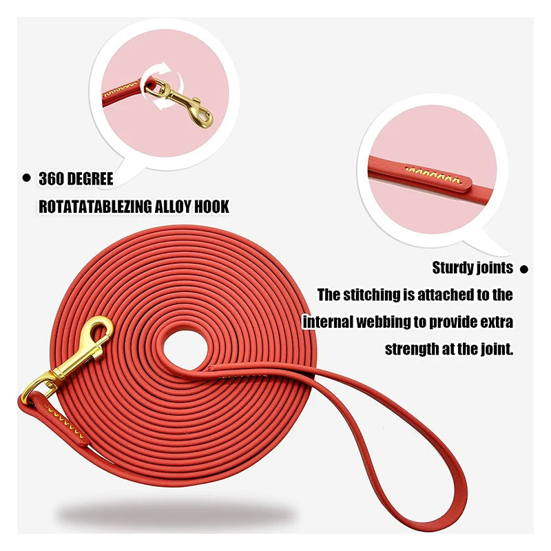 Dog Leash Waterproof Easy-Clean PVC Training Rope For All Breeds