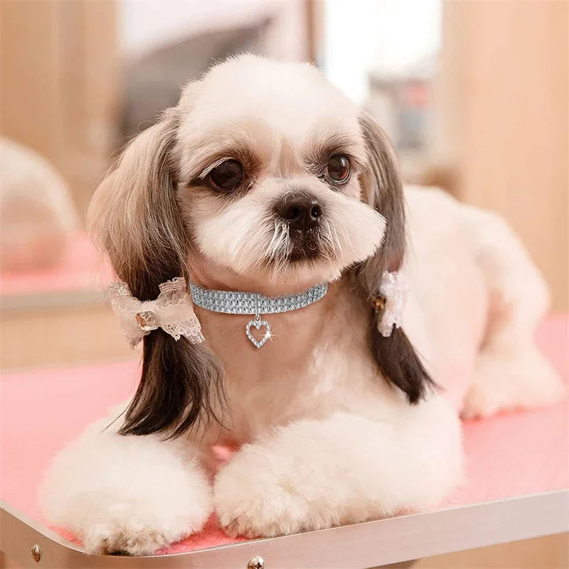 Dog Collar Bling Rhinestone For Small Medium Dogs Pets