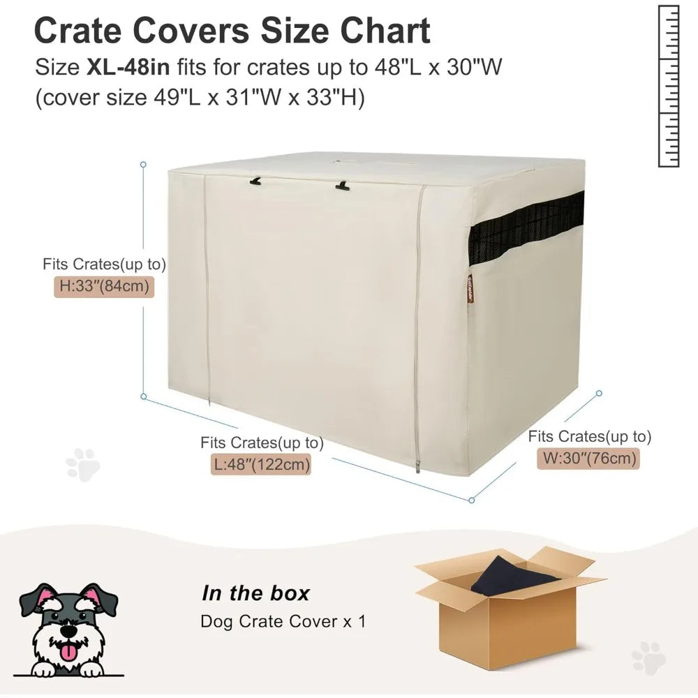 Dog Crate Cover Breathable Mesh Windproof Waterproof UV Resistant