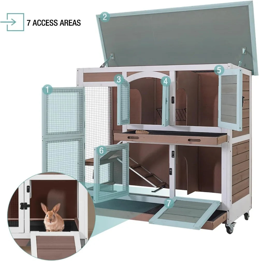 Rabbit Hutch Indoor Small Animal Cage For Rabbits And Guinea Pigs