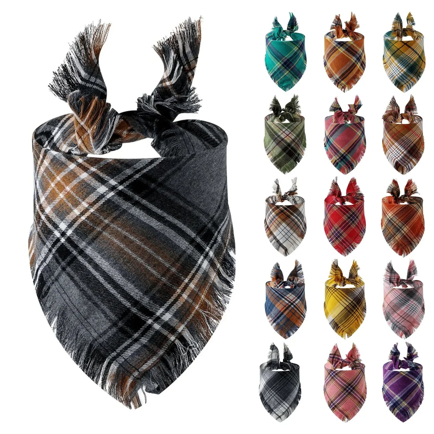 Dog Bandana with Tassel Edges Holiday Party Accessory