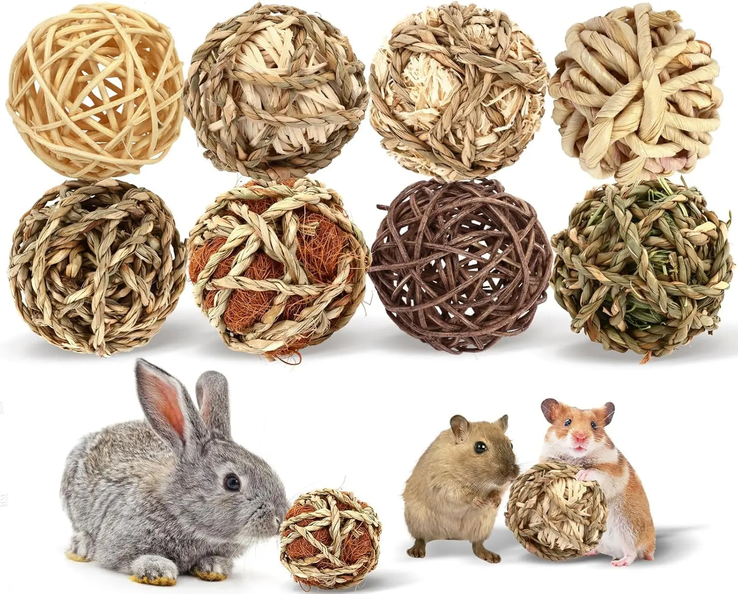 Bunny Chew Grass Balls Hand-Woven Toy For Small Animals