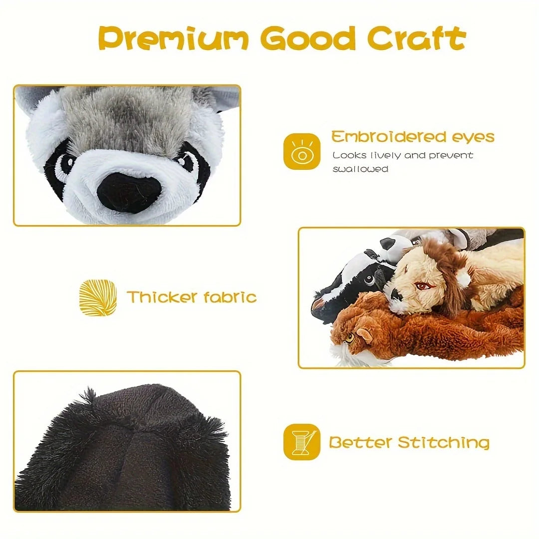 Dog Plush Toy Squeaky For Teething And Interactive Play