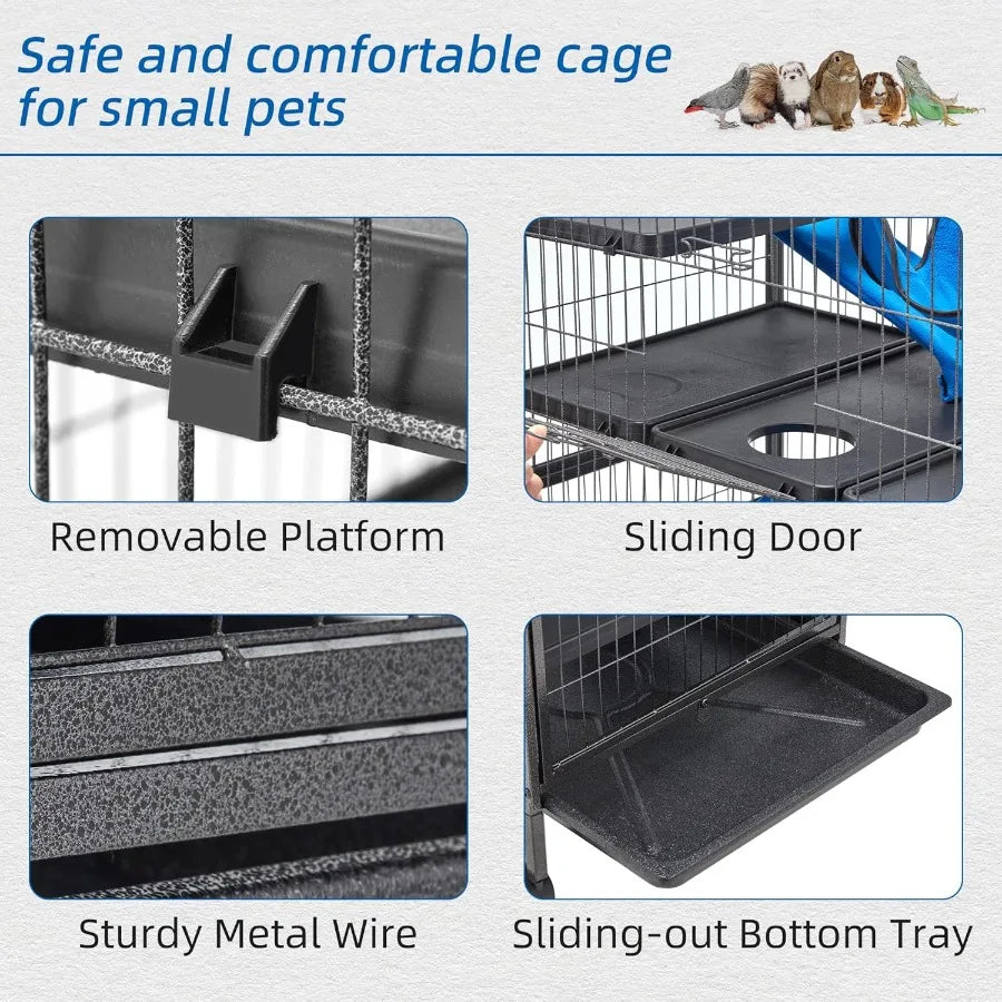 NONECN Ferret Cage Metal Four Tier With Rolling Base