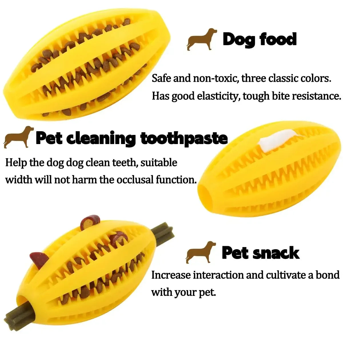 Dog Chew Ball Natural Rubber Teeth Cleaning Toy