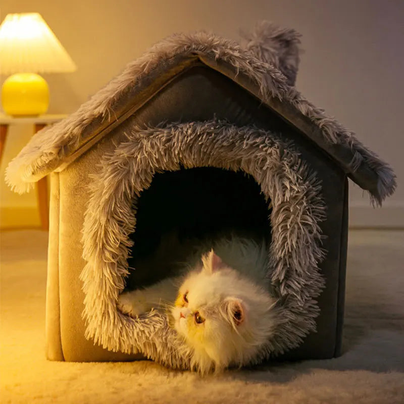 Dog Bed Fleece Indoor Puppy House Cushion Mat Cozy Warm