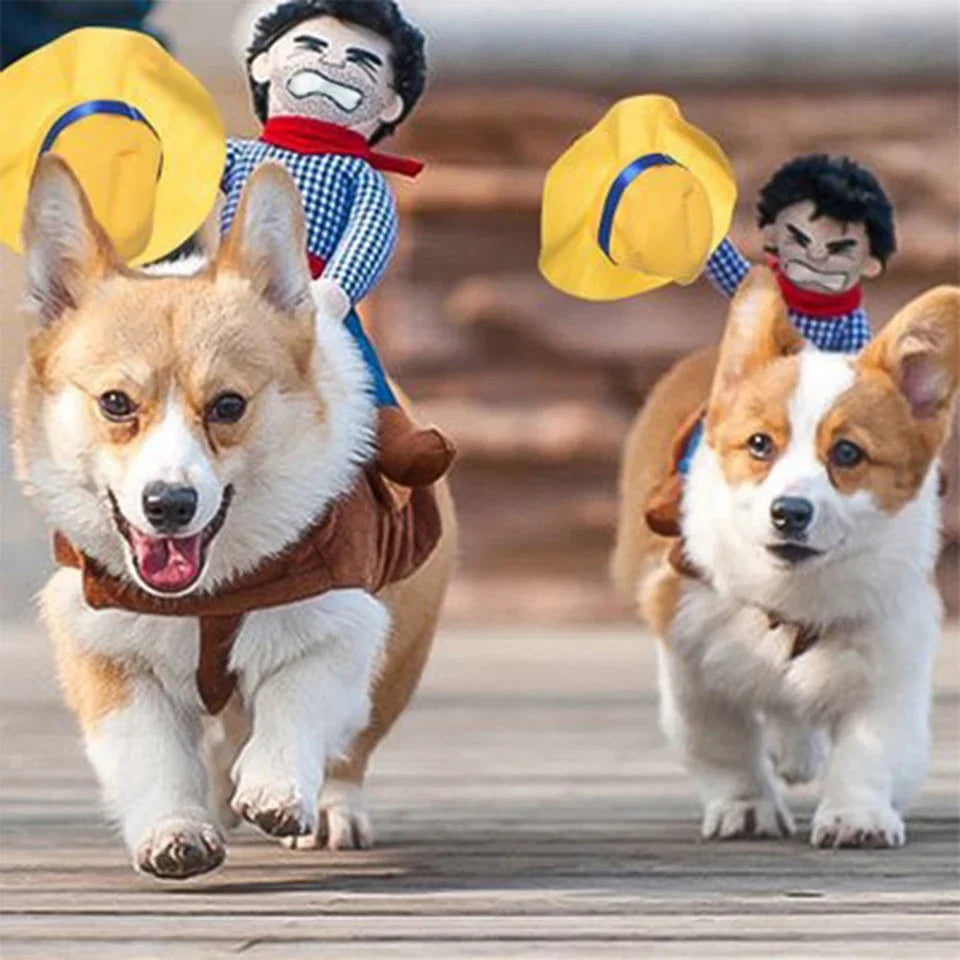 Dog Costume Cowboy Print Jacket For Small And Large Dogs