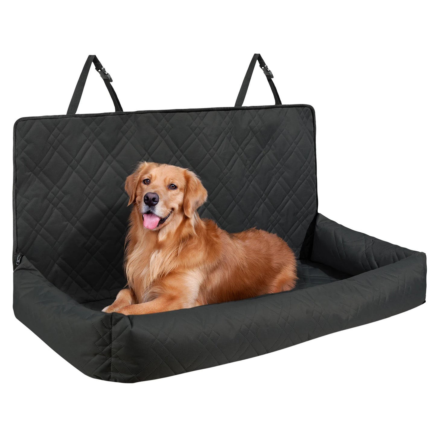 SucceBuy Dog Car Seat Waterproof Booster With Clip-On Safety Leash