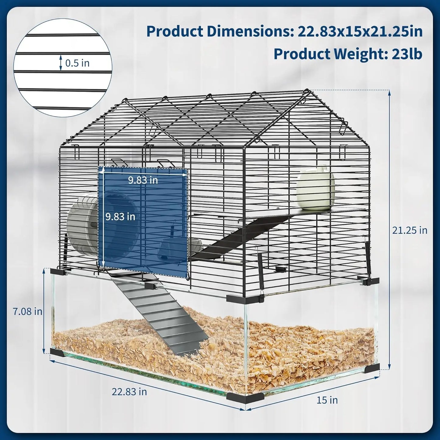 Twister Hamster Cage Metal With Water Bottle For Small Pets