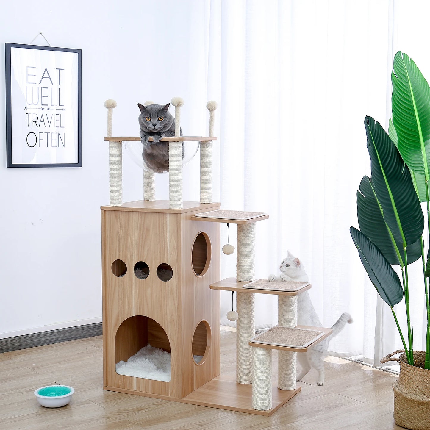 PAWZ Road Cat Tree Wooden Multi-Level With Scratching Posts