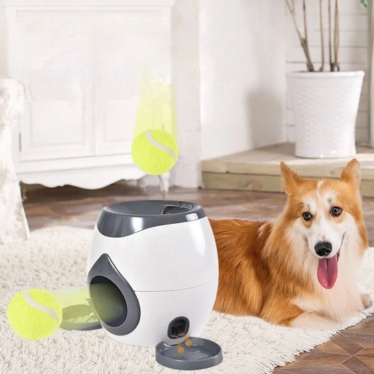 Automatic Ball Launcher Dog Tennis Food Reward Machine Slow Feeder (Dark Grey)