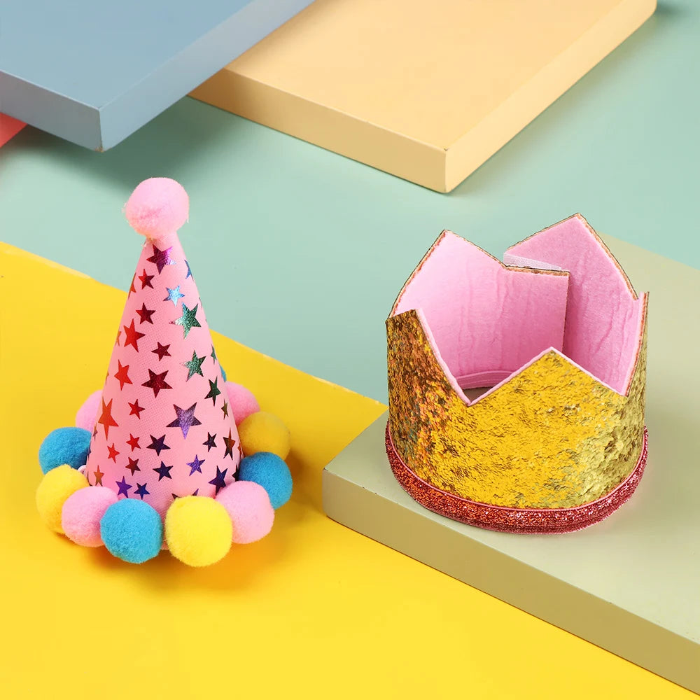 YTYINCN Pet Birthday Cap Sequin Design for Cats and Dogs