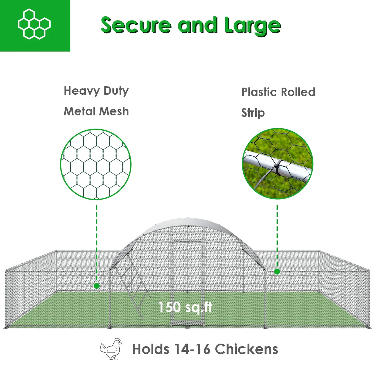 Chicken Coop Galvanized Backyard Poultry Enclosure Outdoors