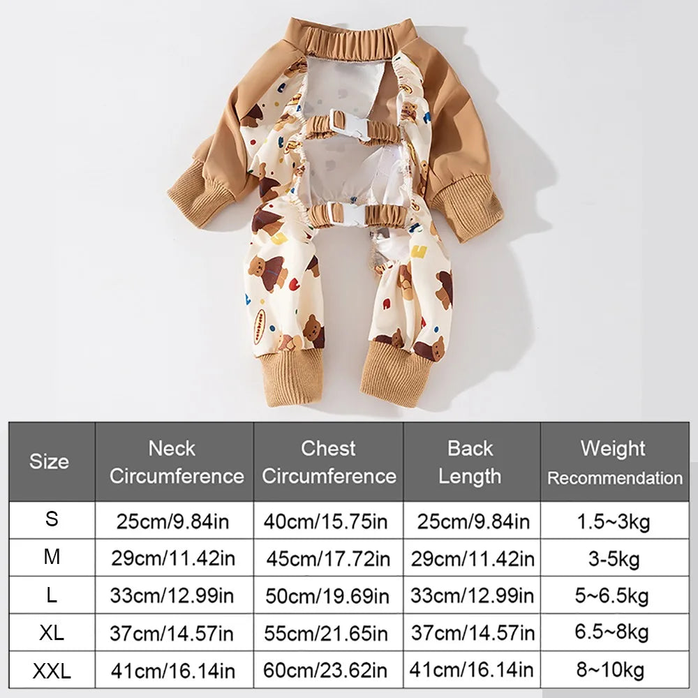 NONECN Dog Four Legged Pants Waterproof Construction