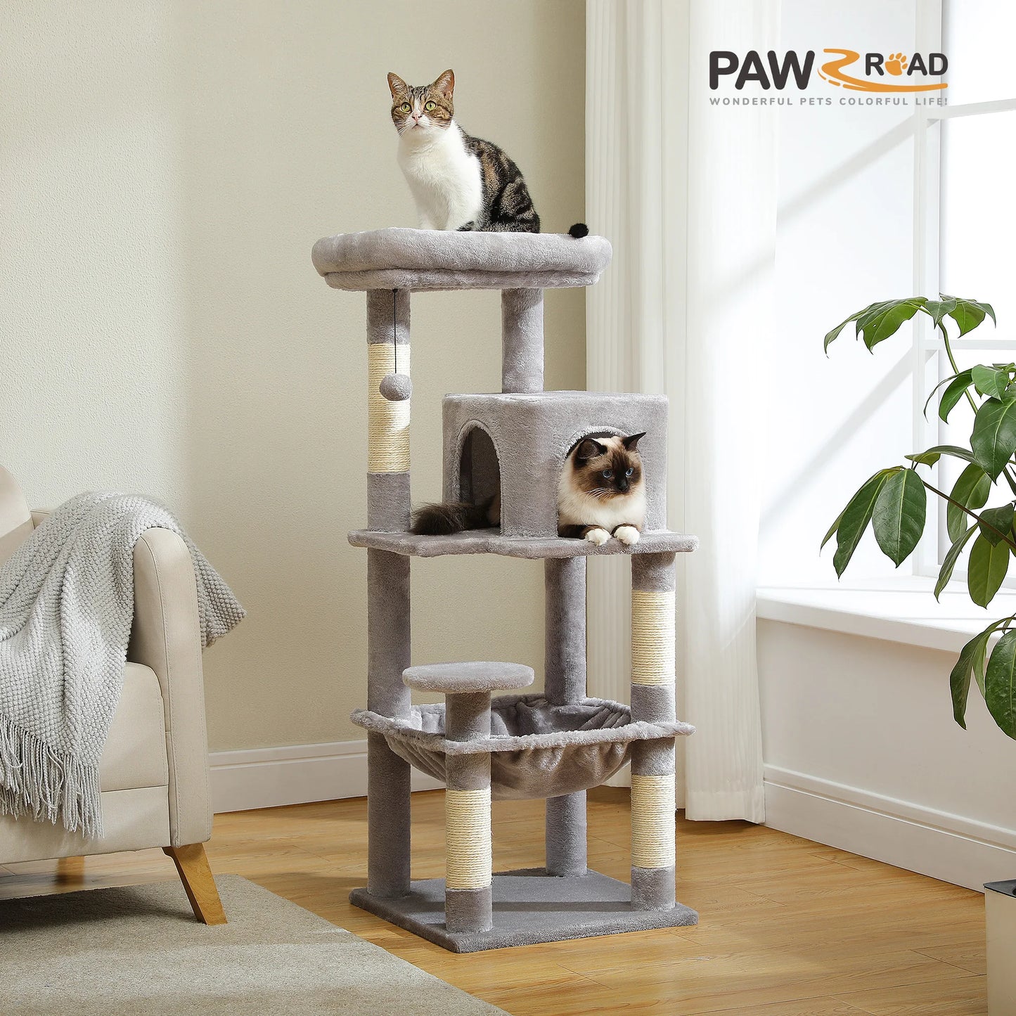 PETEPELACN Cat Tree 5-Level Tower for Indoor Cats Premium