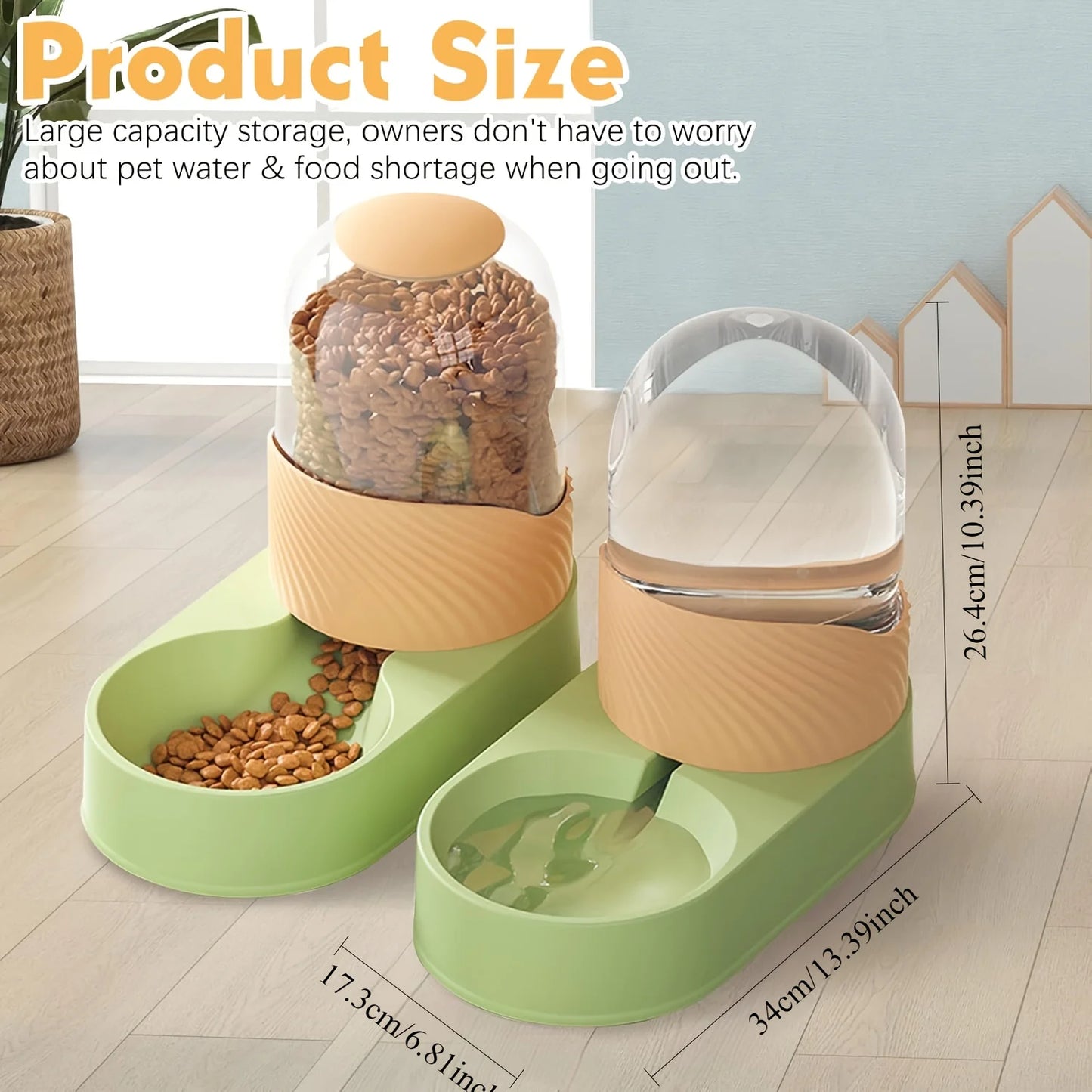 Cat Feeder 2-In-1 Water Dispenser, Anti-Slip Bowl Pro