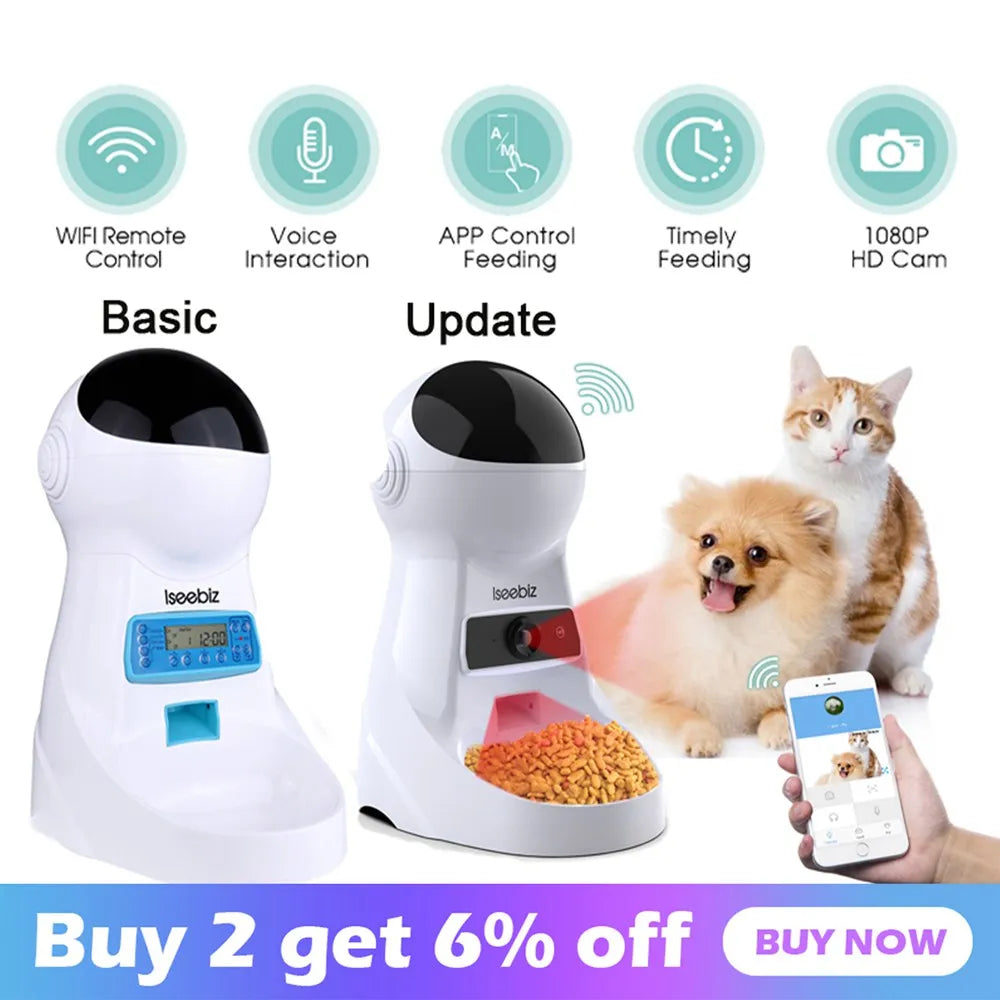 Automatic Pet Feeder With LCD Screen And Voice Recording
