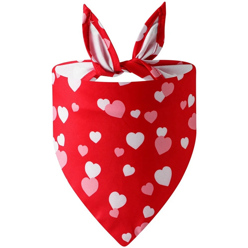 Dog Bandana Nylon Valentines Heart Print Durable Washable