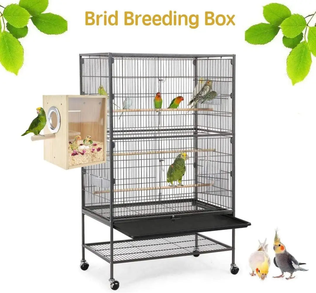 Bird Nest Box With Wooden And Clear Acrylic Panels