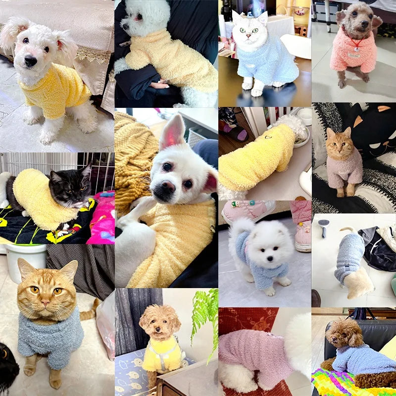Dog Hoodie Fleece Warm Coat For Dogs Puppy Apparel
