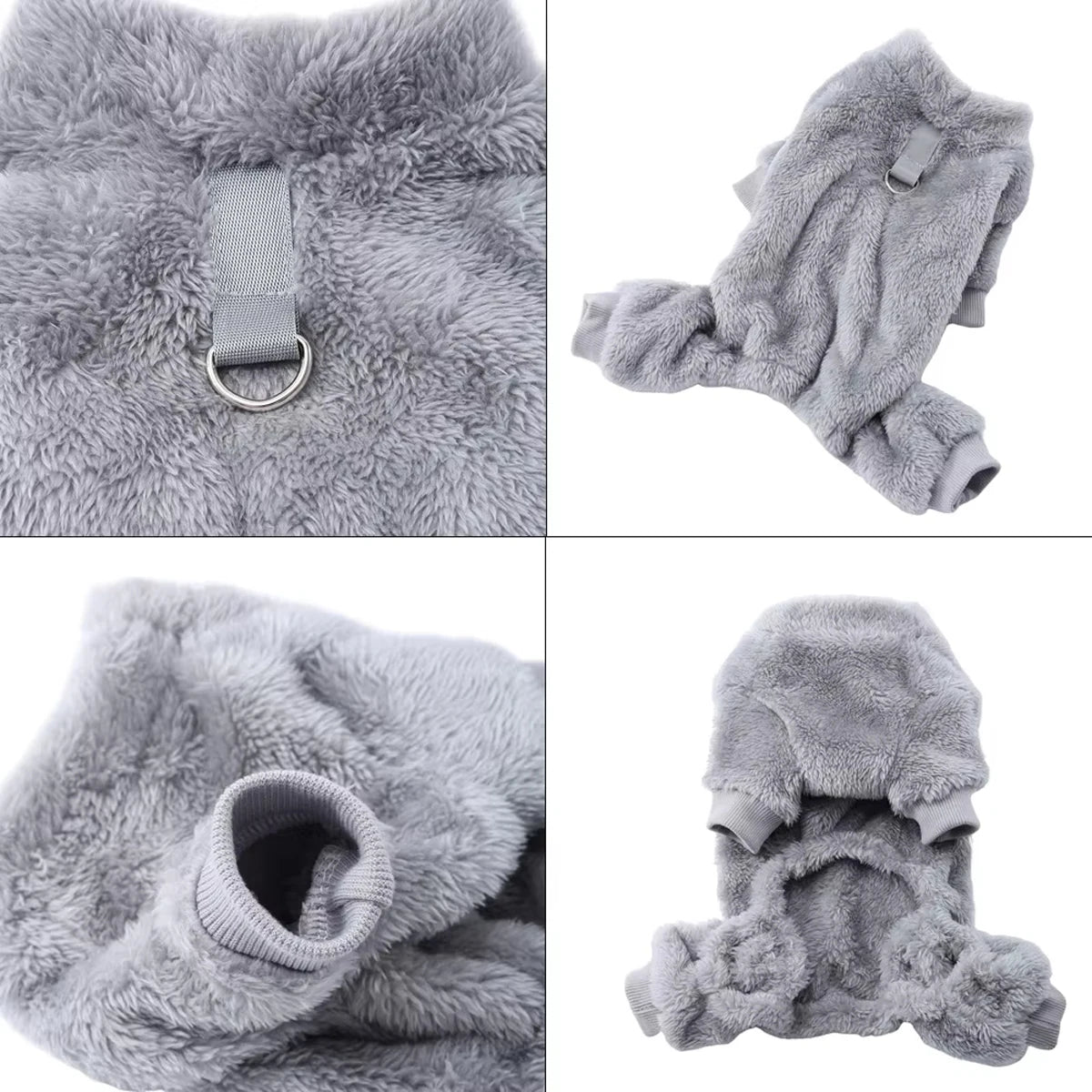 Dog Jumpsuit Winter Coat With Soft Flannel Lining Warm