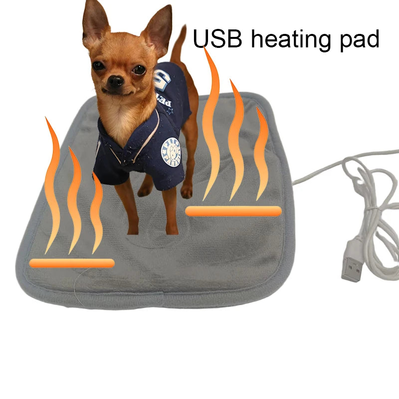 Pet Heating Blanket Corduroy Warmer for Cats and Dogs