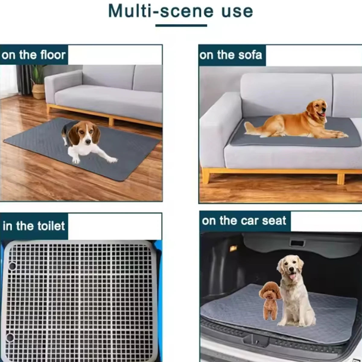 Winter Dog Pee Pad Travel Car Seat Mat Machine Washable