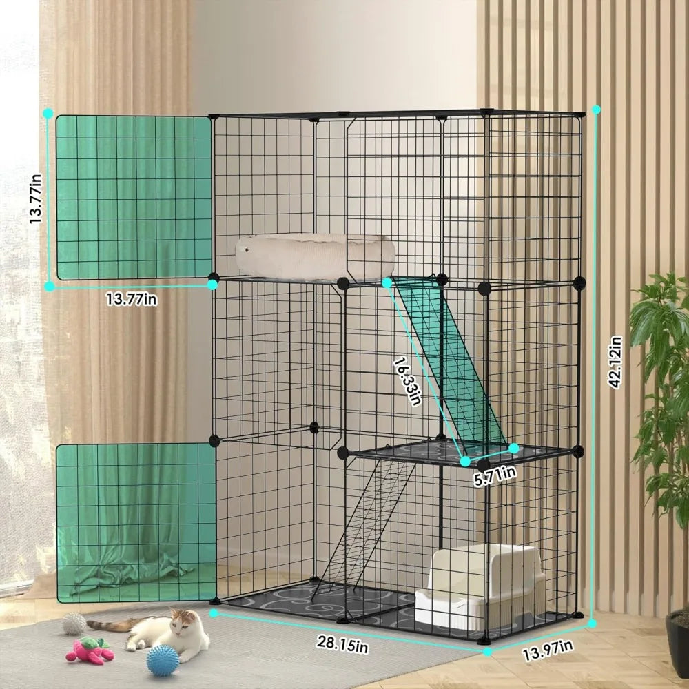 Cat Playpen Detachable Enclosure With Doors For Cats