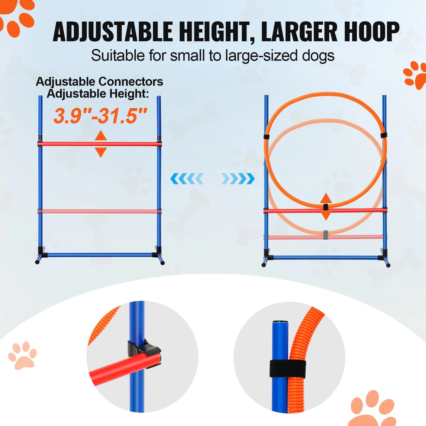 SucceBuy Dog Agility Training Set With Adjustable Hurdles And Poles