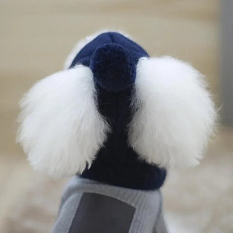 Dog Hat Winter Knit With Scarf Collar Costume For Pets