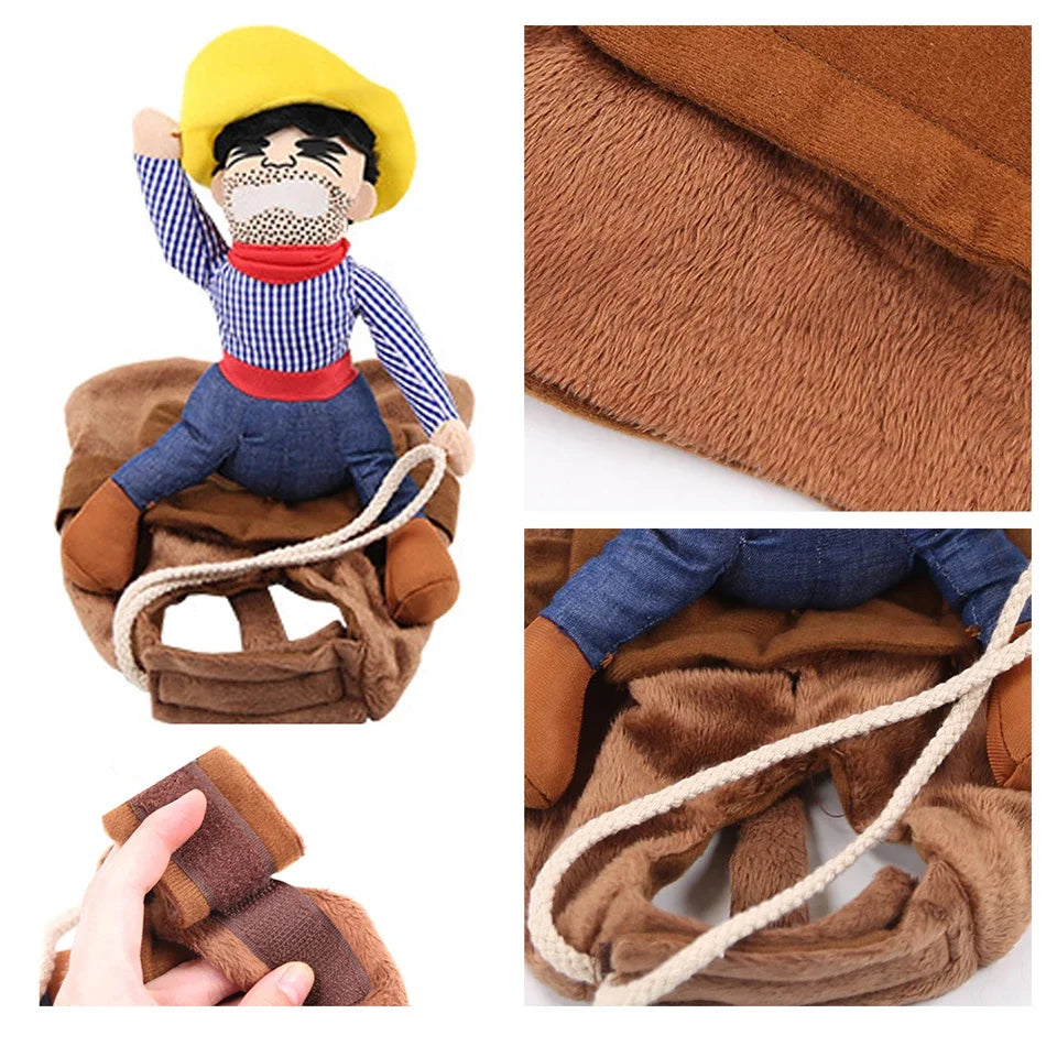Nonorcn Dog Costume Cowboy Print Cozy Comfortable Jacket