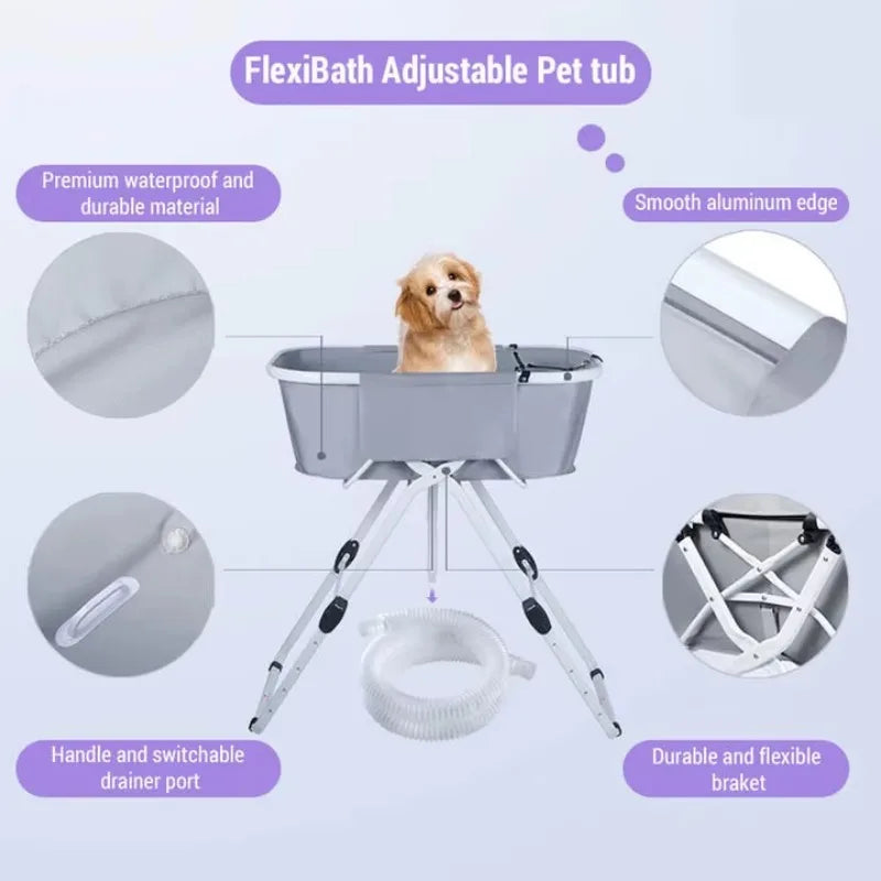 NONEDog Litter Elevated Dog Bath Tub Foldable Grooming Station