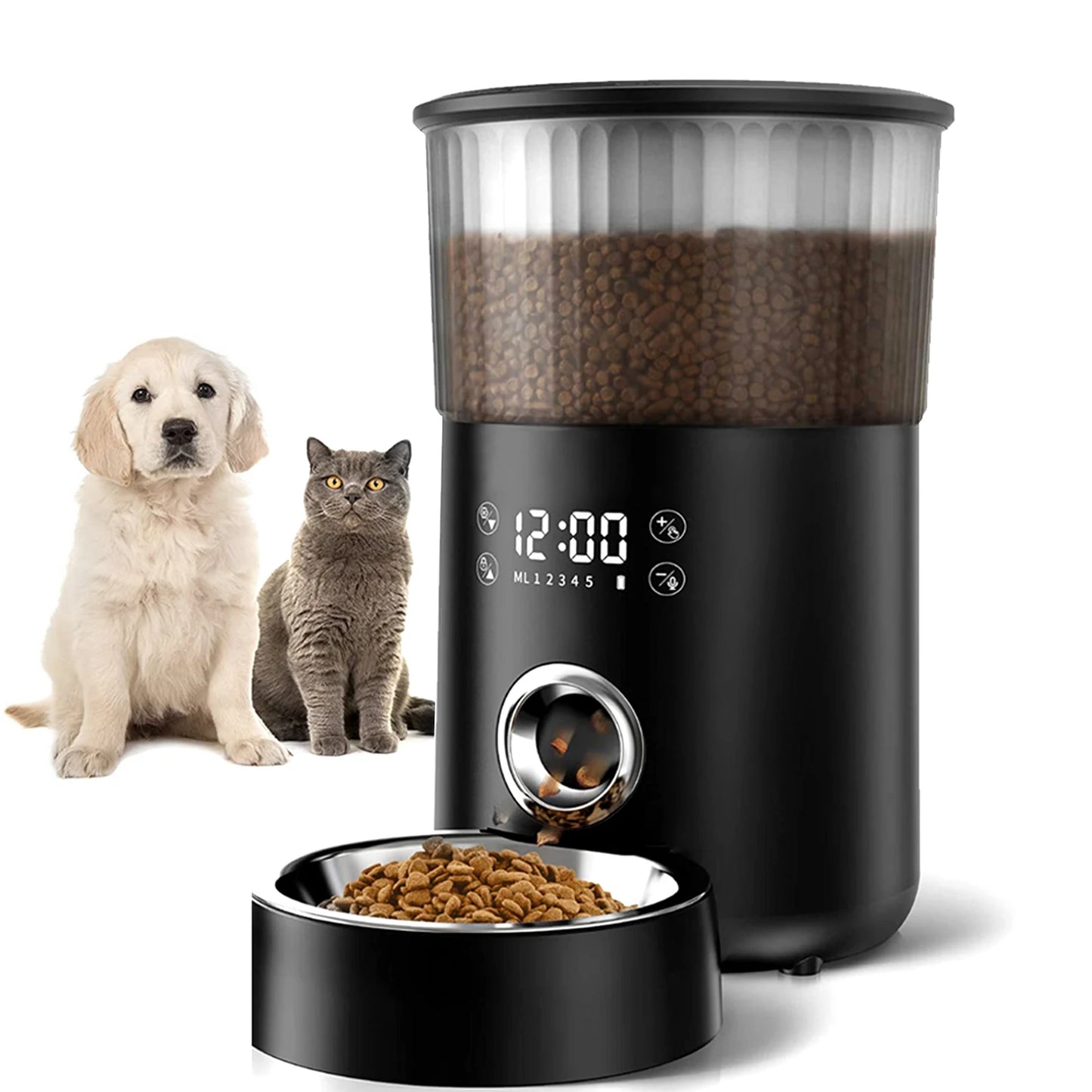 Automatic Pet Feeder With LCD Screen And Voice Recording
