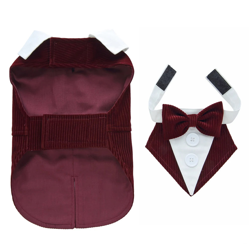 Christmas Dog Costume Dog Halloween Apparel Dog Wedding Outfit Clothes Wedding Shirt Clothes Formal Tuxedo for Teddy Bulldog