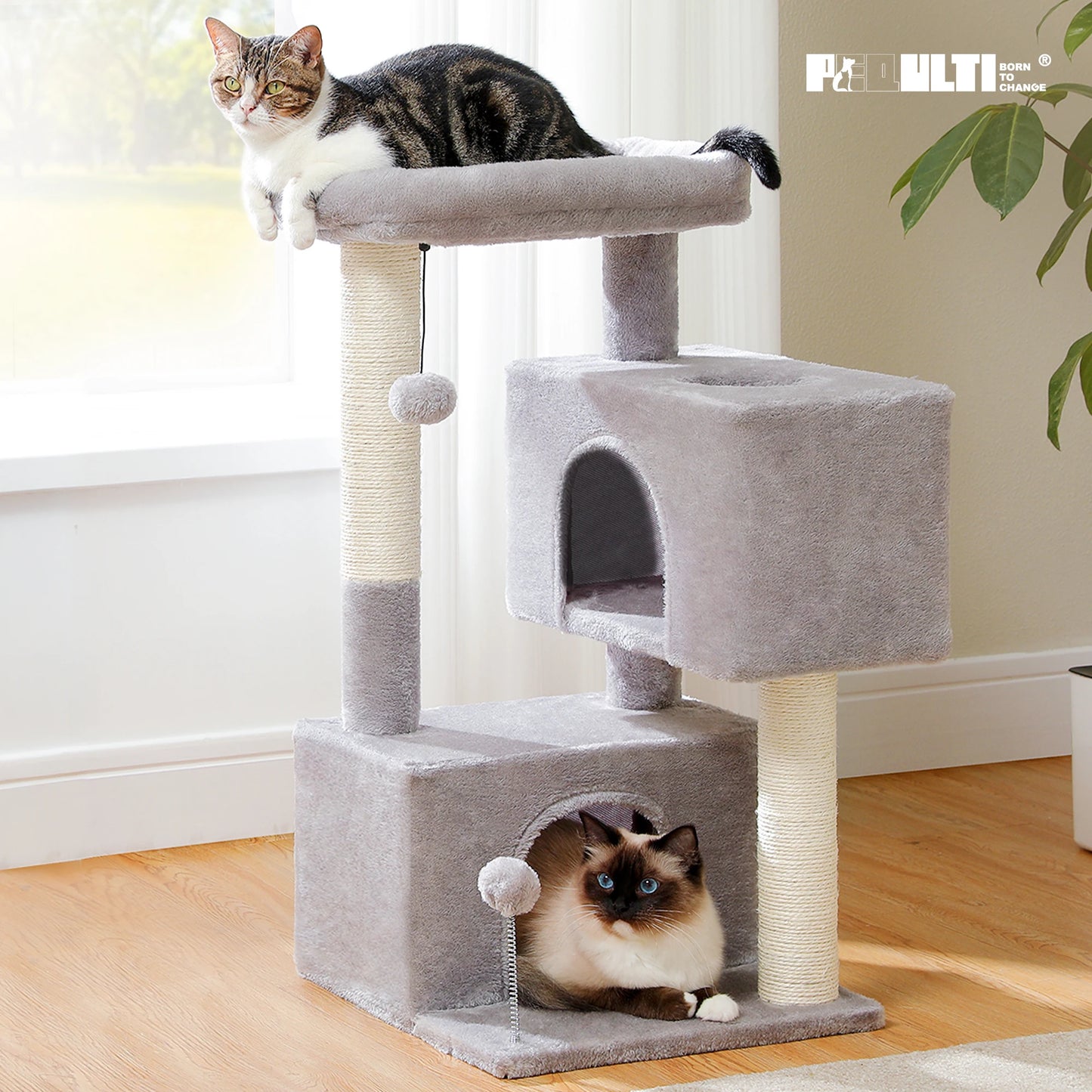 PEQULTICN Cat Tree Detachable Top Perch For Indoor Cats